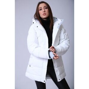 Columbia Omni-Heat Puffer Hooded Jacket White XS Padded Winter Coat